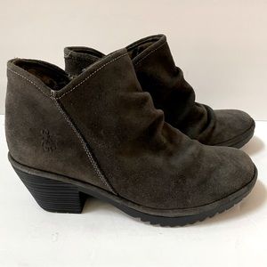 Fly London Wezo Brown Suede Booties 41W/10.5W